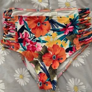 Hollister Tropical Floral Print Bikini Bottoms